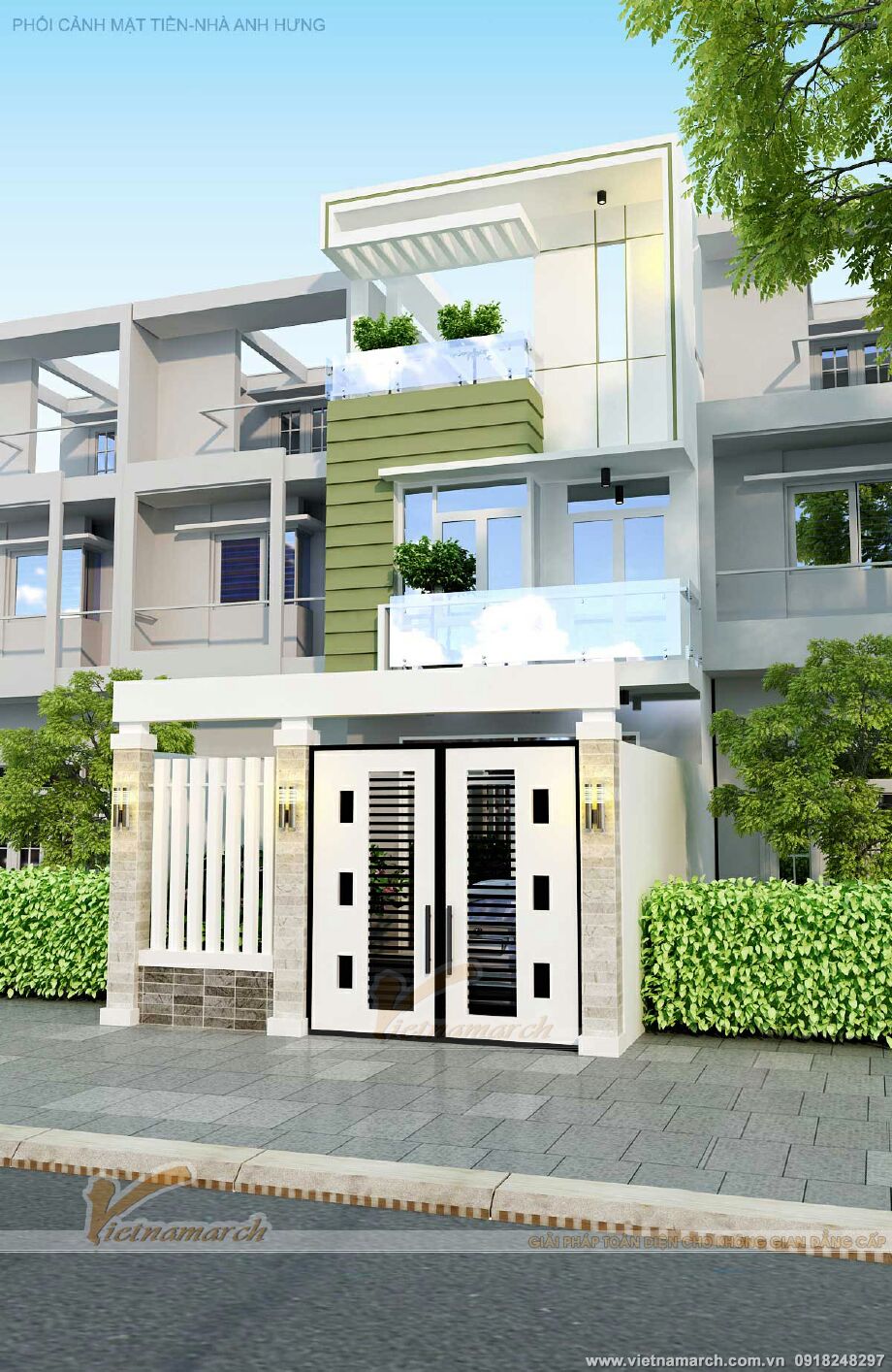 Thiết kế nhà lô phố 3 tầng hiện đại tại Nam Định 
