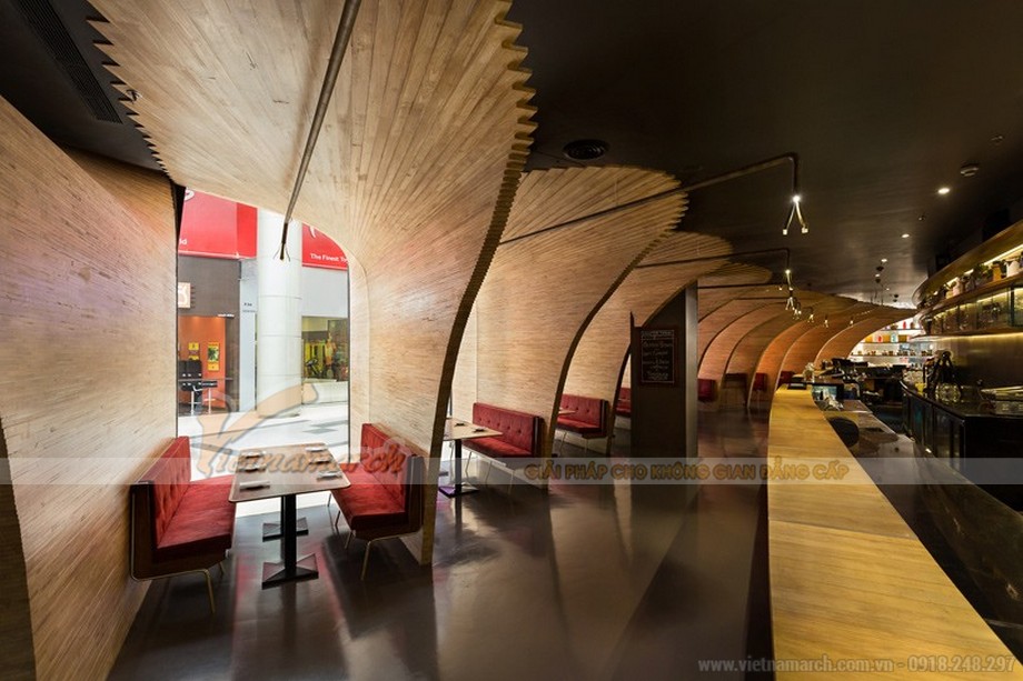 Thiết kế nội thất nhà hàng CRAFT độc đáo với ý tưởng gỗ cánh quạt
