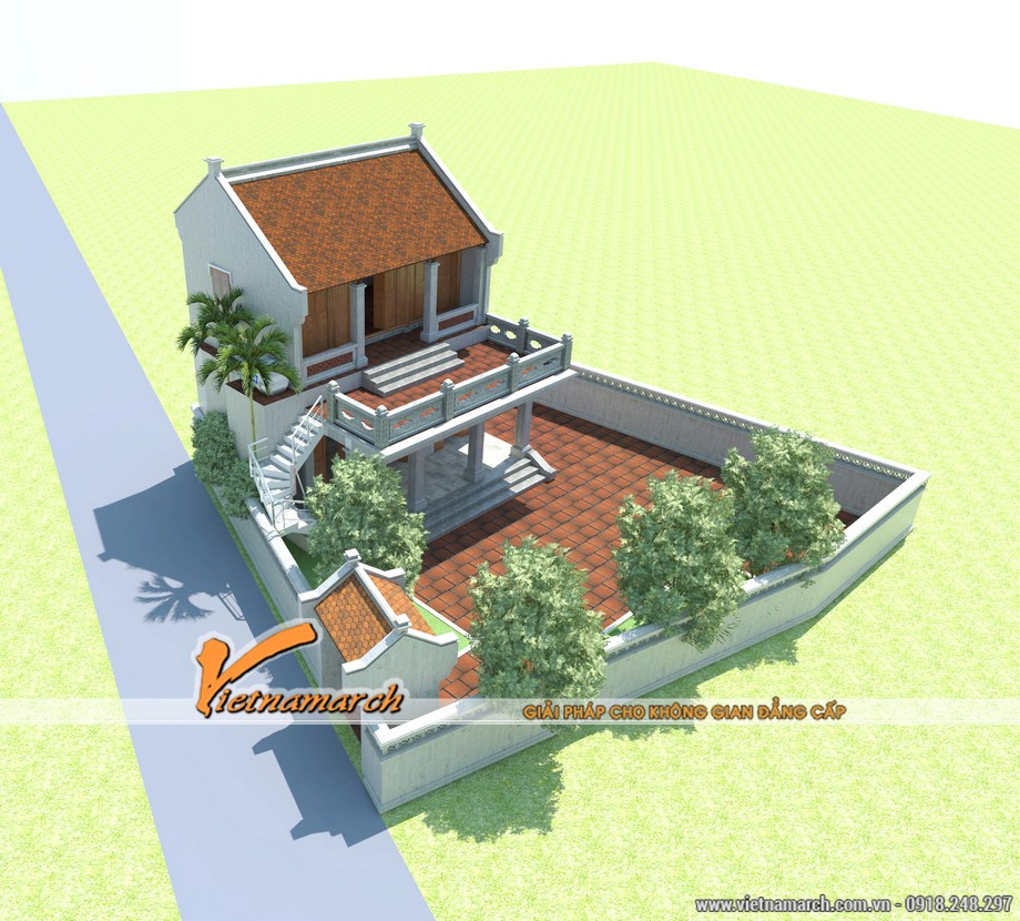 Ngắm kiến trúc nhà tổ 2 tầng cho nhà bác Doanh tại Bắc Ninh > Tổng quan xung quanh nhà thờ họ 2 tầng