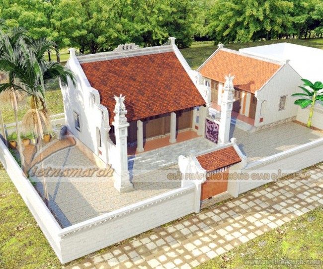 Thiết kế nhà thờ dòng họ kết hợp nhà ngang ở Ninh Giang – Hải Dương