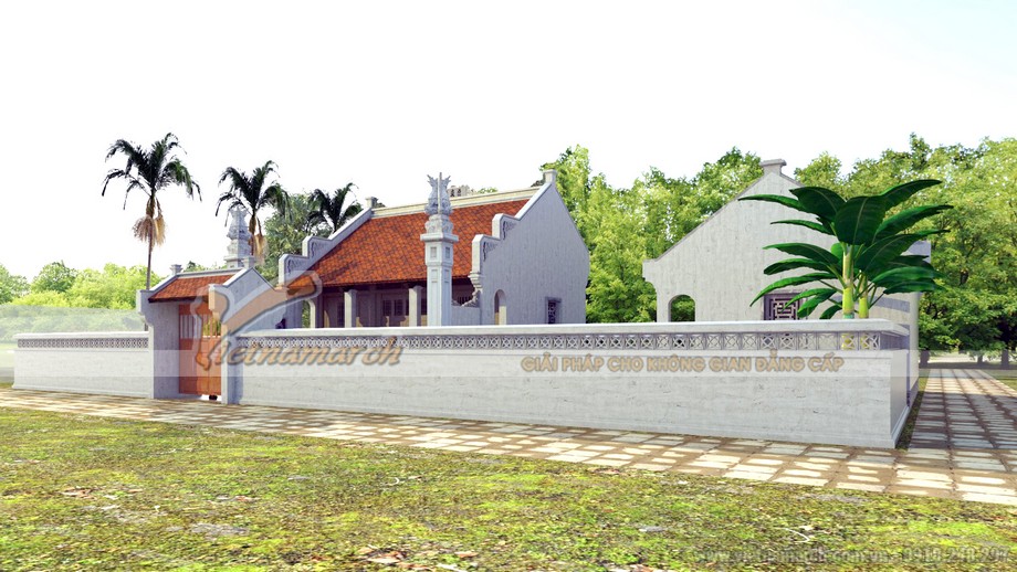 Thiết kế nhà thờ dòng họ kết hợp nhà ngang ở Ninh Giang – Hải Dương > Thiết kế nhà thờ họ xây dựng hợp phong thủy ở Hải Dương