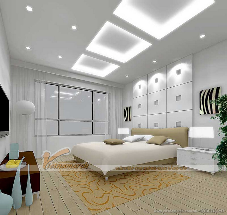 Giải đáp những lo lắng của khách hàng về thiết kế trần thạch cao cho phòng ngủ hiện đại 2023 > Mẫu trần thạch cao cho phòng ngủ đẹp.