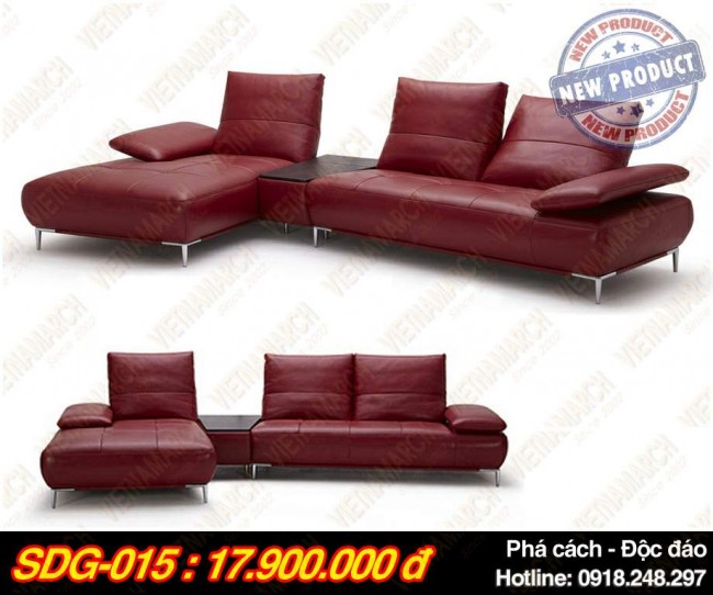 Mẫu ghế Sofa góc chất liệu da với thiết kế mới “So hot” – Mã: SDG-015