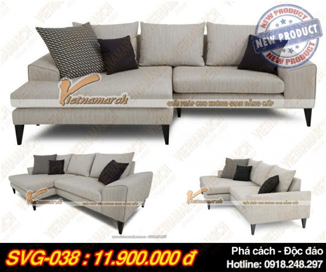 Mẫu ghế sofa sợi gai dầu 2 khối cho phòng khách – Mã: SVG-038