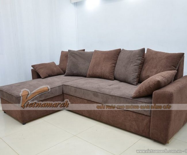 Mẫu ghế sofa bed góc vải nỉ chống nhàu cao cấp cho phòng khách – Mã: SVG-065