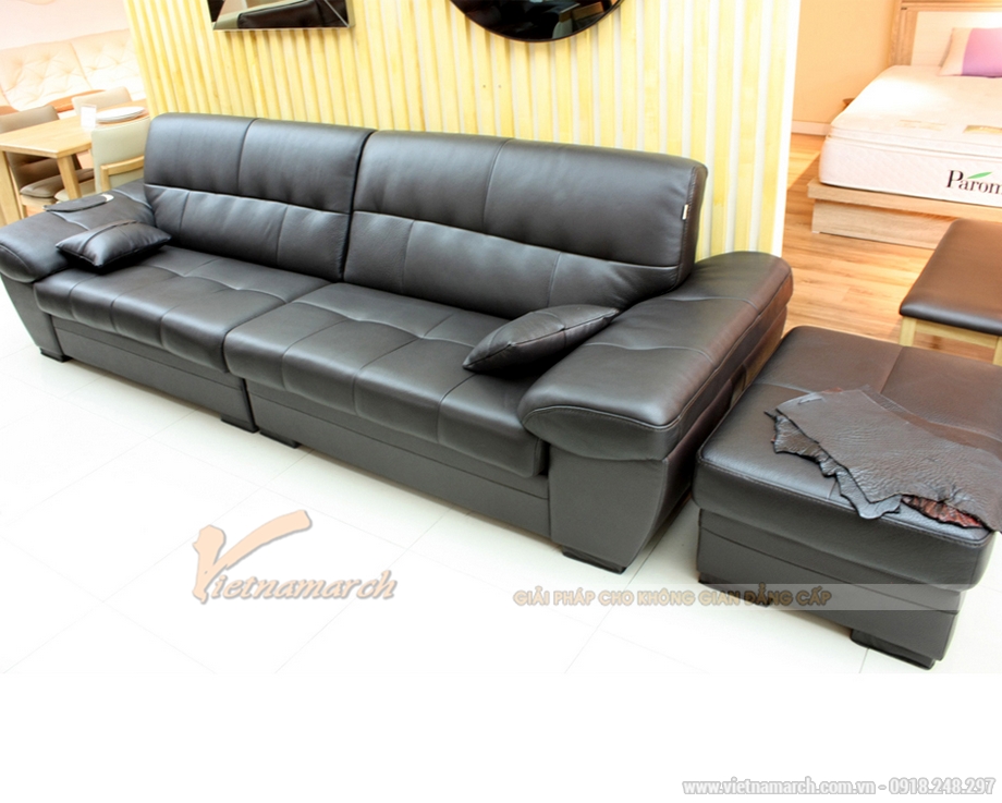 Ghế sofa da cao cấp, thiết kế sang trọng – Mã: SDV-010 > Bộ sofa da văng SDV-010 thiết kế đơn giản, khỏe khoắn