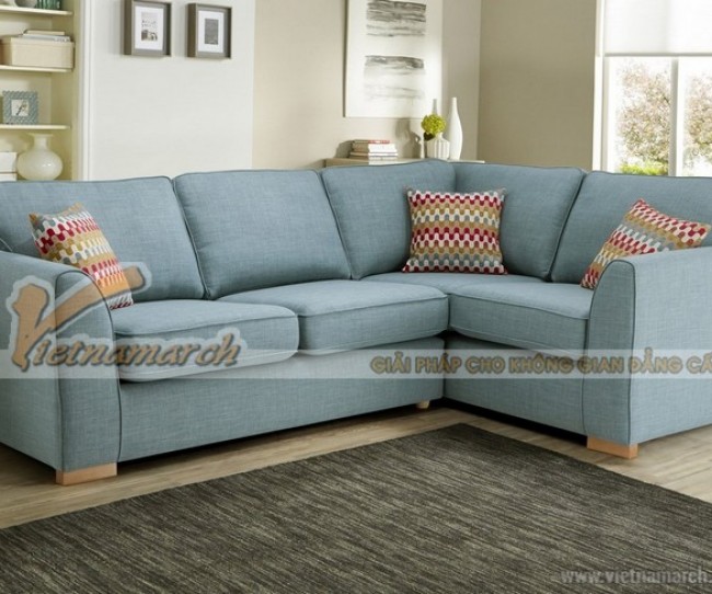 Mẫu ghế sofa vải nỉ màu nước biển cho không gian mới lạ – Mã: SVG-062