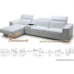 Mẫu ghế sofa da góc bản rộng cho phòng khách lớn – Mã: SDG-050