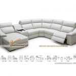 Mẫu ghế sofa da góc cỡ lớn chất liệu da Jess – Mã: SDG-052