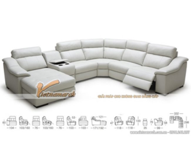 Mẫu ghế sofa da góc cỡ lớn chất liệu da Jess – Mã: SDG-052
