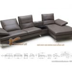 Mẫu ghế sofa góc chữ L chất liệu da tổng hợp chân inox – Mã: SDG-051