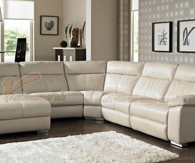 Bộ sofa góc SDG014 màu trắng nhẹ nhàng, tinh tế