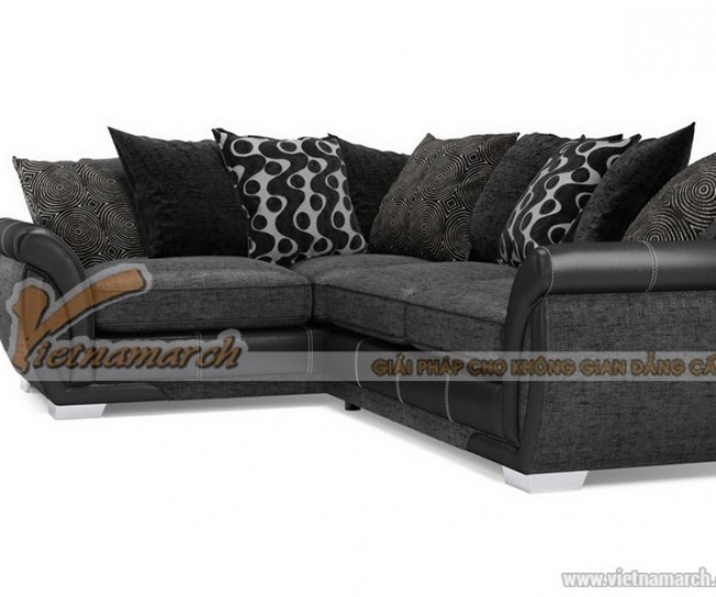 Mẫu ghế sofa vải nỉ đen tuyền sang trọng quý phái – Mã: SVG-018