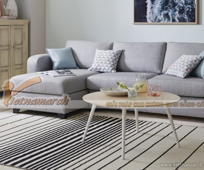 Mẫu ghế sofa góc nhỏ chất liệu vải nỉ cho phòng khách hướng ngoại- Mã: SVG-021