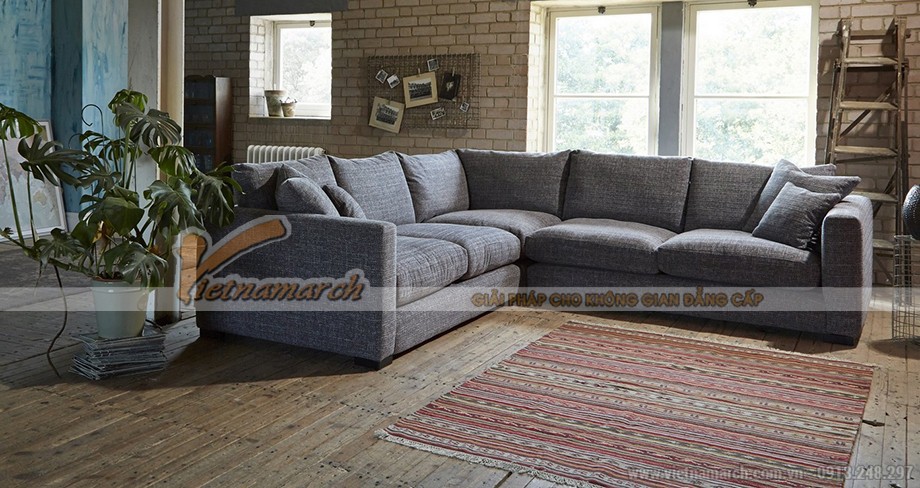 Mẫu ghế sofa góc vải sợi linen đầy tinh tế – Mã số: SVG-049 > Mẫu ghế sofa góc vải sợi linen đày tinh tế