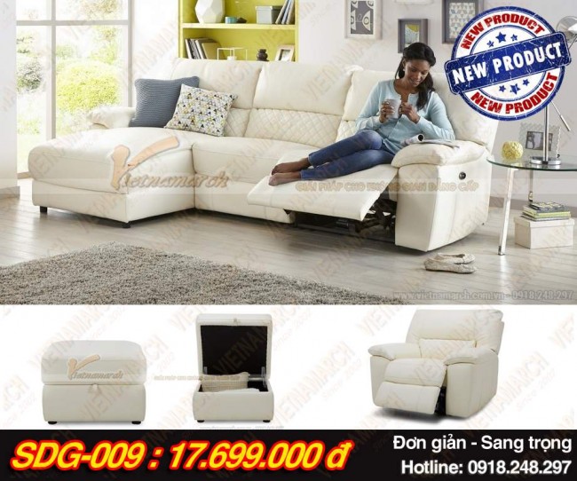 Mẫu ghế sofa góc sang trọng, tinh tế cho nội thất phòng khách – Mã: SDG- 009