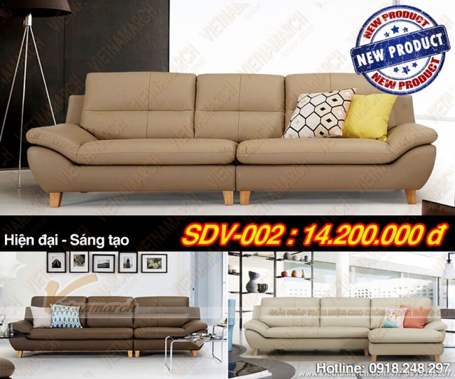 Mẫu ghế sofa da văng nhập khẩu Ấn Độ cực tiện lợi cho phòng khách – Mã: SDV-002