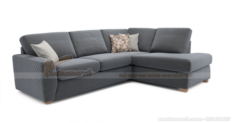 Mẫu sofa vải nỉ khung ghế gỗ dầu kiểu đặt góc cho phòng thêm rộng- Mã: SVG-058 > Mẫu ghế sofa góc vải nỉ khung gỗ dầu 