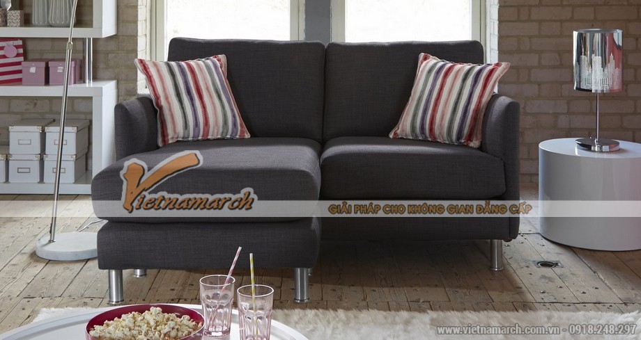 Ghế sofa vải nỉ đen quý phái, Mẫu thiết kế độc đáo – Mã: SVG-042 > Mẫu ghế sofa vải nỉ đen quý phái đa chức năng
