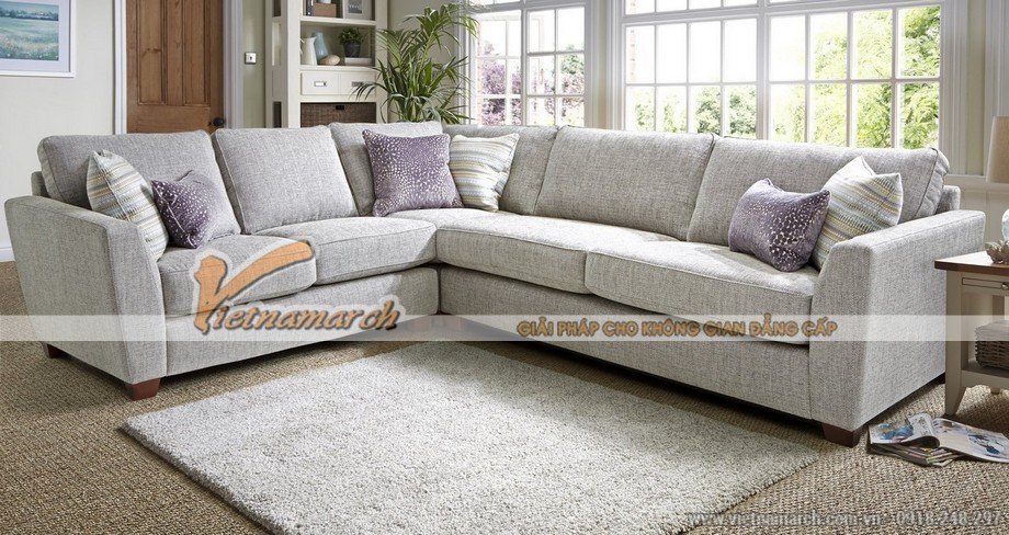 Mẫu sofa vải nỉ kiểu dáng góc cho nhà diện tích lớn giá rẻ – Mã: SVG-026 > Mẫu sofa vải nỉ cho nhà diện tích lớn giá rẻ 