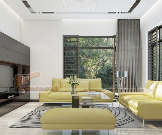 Thiết kế nội thất hiện đại trong biệt thự Hoa Phượng 300m2 nhà chị Hồng