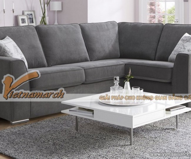 Mẫu ghế sofa góc vải nỉ êm ái cho người trung tuổi – Mã: SVG-053