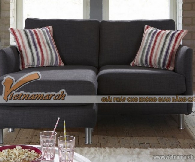 Ghế sofa vải nỉ đen quý phái, Mẫu thiết kế độc đáo – Mã: SVG-042