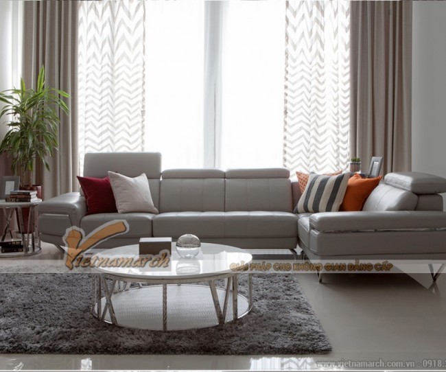 Mẫu sofa da góc đẹp kiểu dáng mới cho phòng khách thêm sang – Mã: SDG-017
