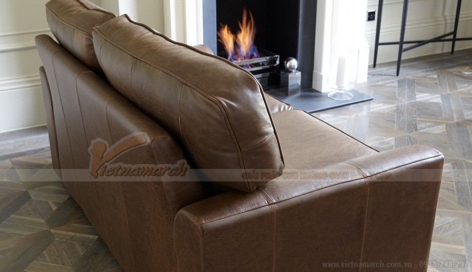 Mẫu ghế sofa da văng đơn giản cho không gian phòng khách – Mã: SDV-077 > Mẫu ghế sofa da kiểu dáng chữ I xinh xắn - 03