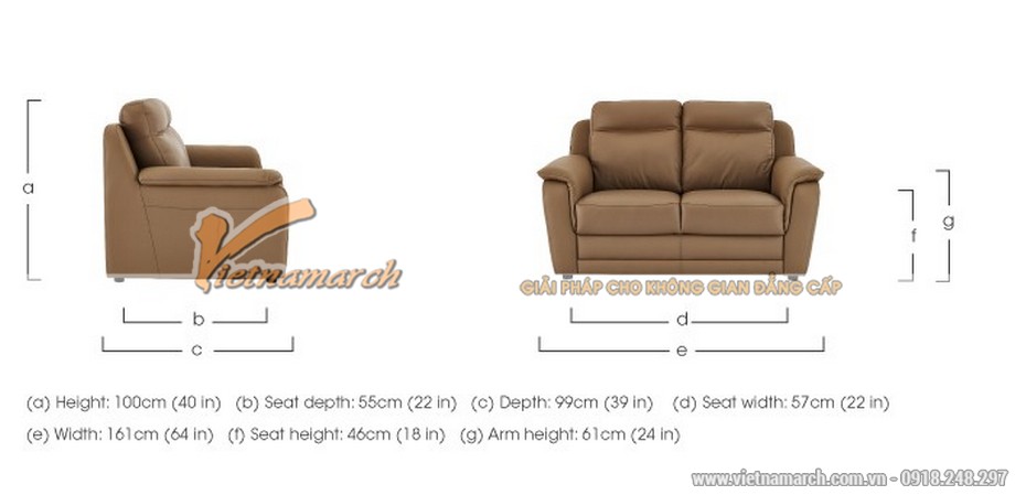 Mẫu ghế sofa da văng 2 chỗ ngồi màu sắc trung tính cho phòng khách nhỏ – Mã: SDV-064 > Mẫu ghế sofa da văng 2 chỗ ngồi cho không gian phòng khách nhỏ - 05
