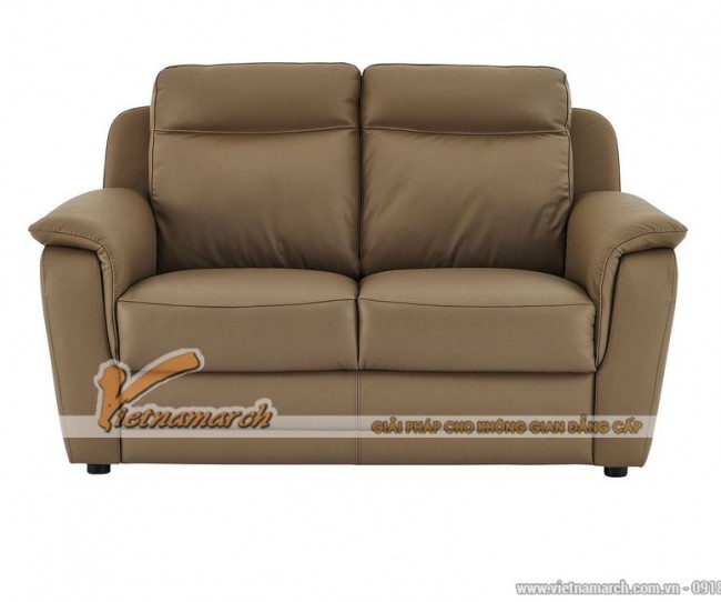 Mẫu ghế sofa da văng 2 chỗ ngồi màu sắc trung tính cho phòng khách nhỏ – Mã: SDV-064