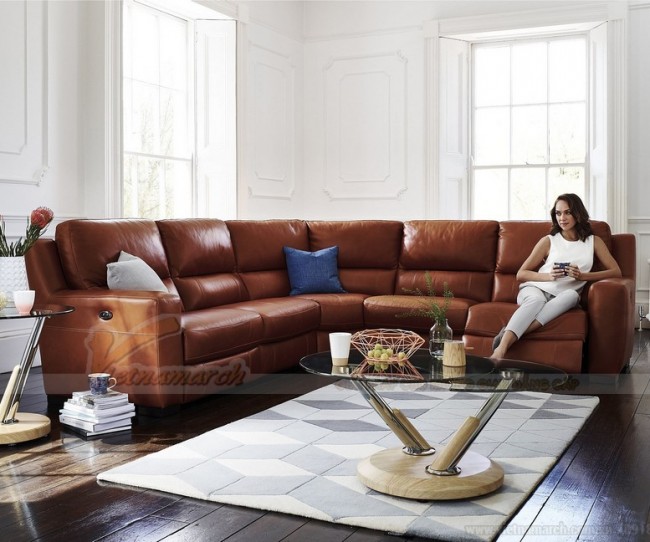 Mẫu ghế sofa góc chất liệu da phong cách Tây Âu – Mã: SDG-069