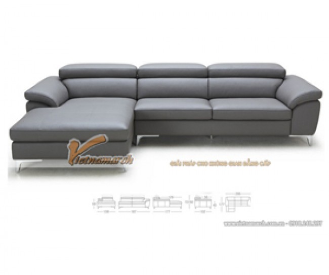Mẫu ghế sofa góc da nhập khẩu công nghệ Đài Loan – Mã: SDG-054