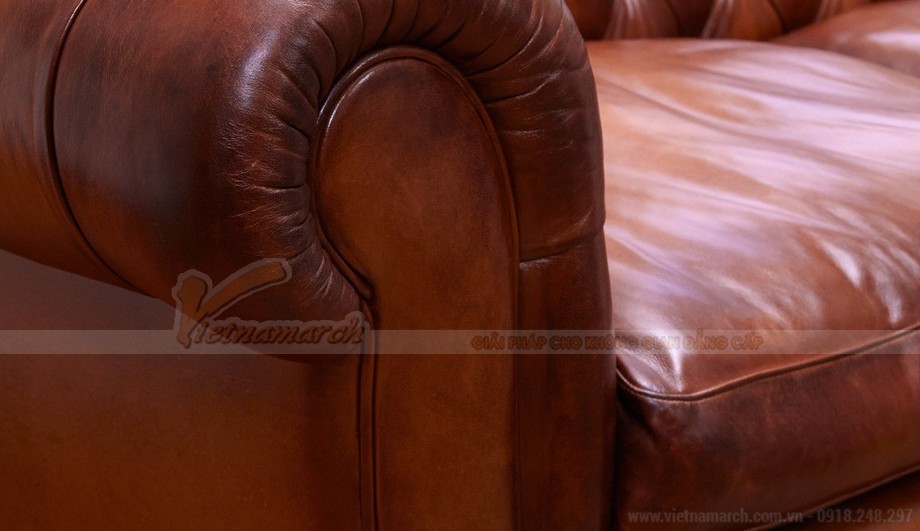 Ghế sofa văng cổ đi khung gỗ Sồi chất liệu da nhập khẩu Italia – Mã: SDV-083 > Mẫu ghế sofa văng khung gỗ Sồi chất liệu da nhập khẩu Italia - 03