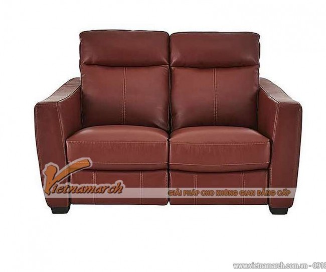 Mẫu ghế sofa văng da đỏ khung gỗ Sồi cao cấp – Mã: SDV-054