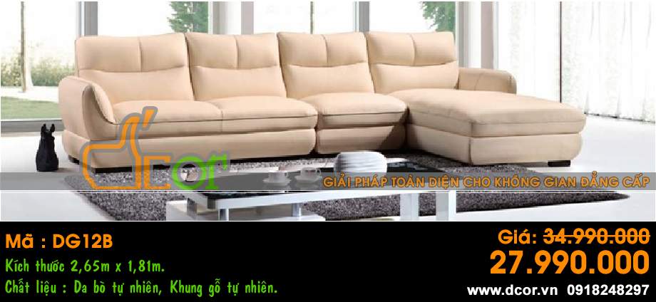 Mẫu ghế sofa da góc – Mã: DG-12 > Mẫu ghế sofa da góc – Mã: DG-12