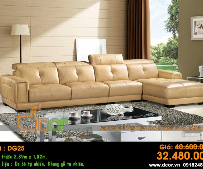 Mẫu ghế sofa da góc – Mã: DG25