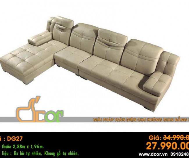 Mẫu ghế sofa da góc – Mã: DG27