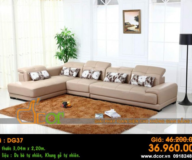 Mẫu ghế sofa da góc – Mã: DG37