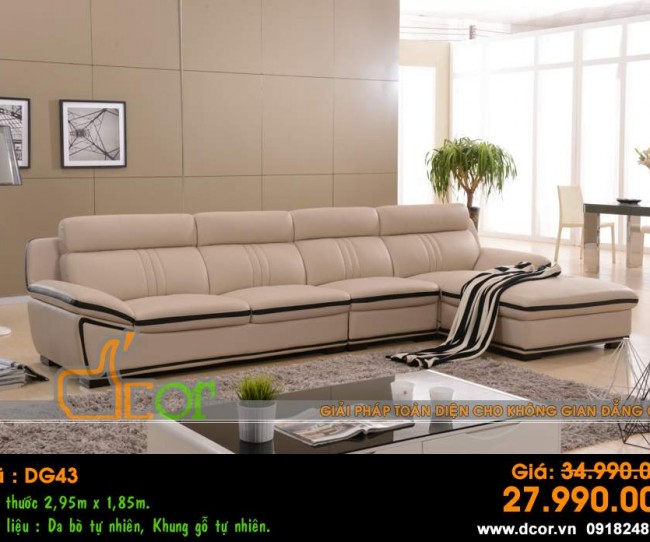 Mẫu ghế sofa da góc – Mã: DG43