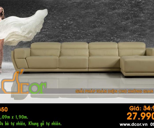 Mẫu ghế sofa da góc – Mã: DG50