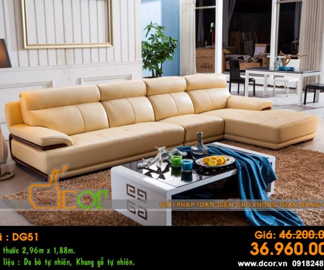 Mẫu ghế sofa da góc – Mã: DG51