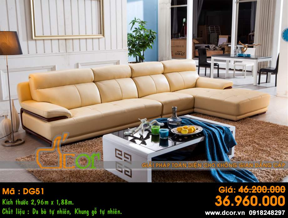 Mẫu ghế sofa da góc – Mã: DG51 > Mẫu ghế sofa da góc – Mã: DG51