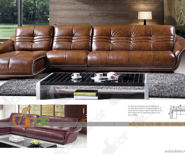 Mẫu ghế sofa da góc – Mã: DG03 – Lạ mắt cho nội thất phòng khách hiện đại