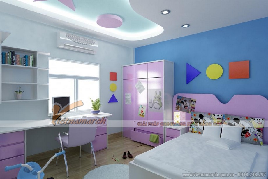 Gợi ý những mẫu trần thạch cao đẹp nhất cho phòng ngủ trẻ em > Trần thạch cao phòng ngủ trẻ em
