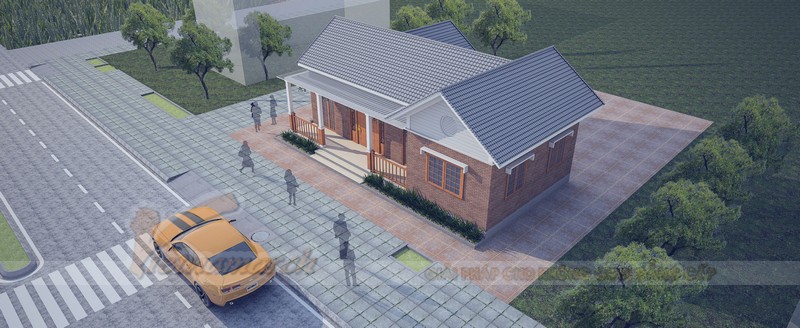 Nhà cấp 4 mái thái hiện đại cho nhà anh Tài tại Vĩnh Phúc > Nhà cấp 4 mái thái hiện đại cho nhà anh Tài tại Vĩnh Phúc