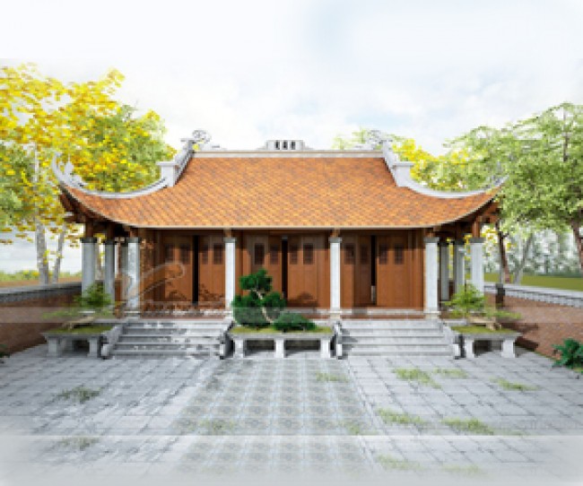 Thiết kế nhà từ đường họ 3 gian 4 mái ở Nho Quan – Ninh Bình