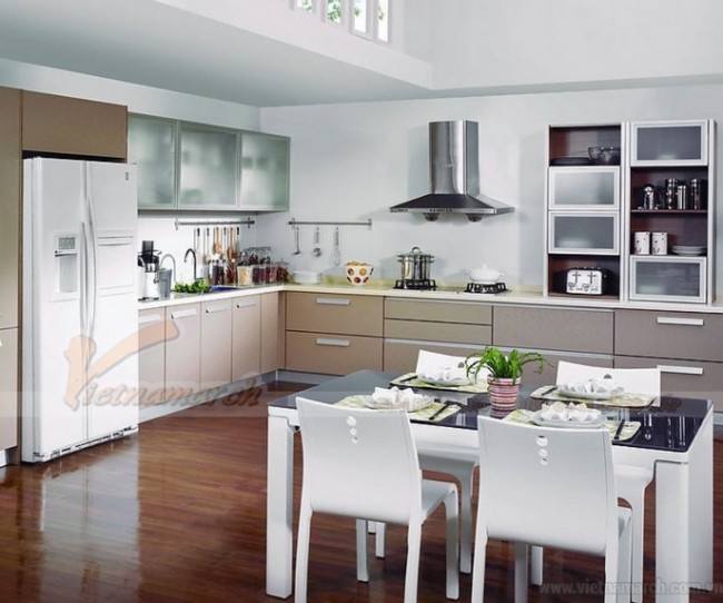 Tư vấn thiết kế nội thất hiện đại cho phòng bếp căn hộ Vinhomes Skylake