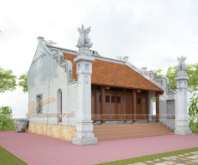 Phương án thiết kế nhà thờ tổ 3 gian 2 mái ở Thanh Hóa