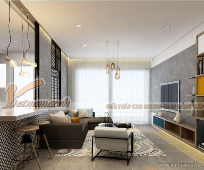 Thiết kế nội thất căn hộ diện tích 68m2 tòa Ruby 3 Goldmark City